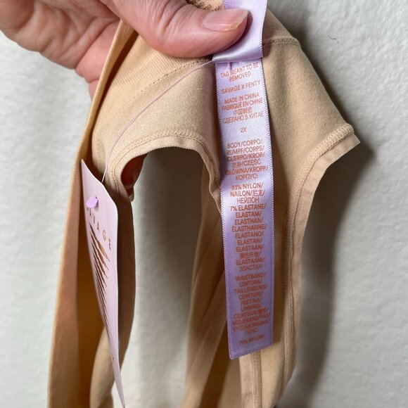 Savage X Fenty Womens Beige Seamless Wide Side Thong Size 2XL - Picture 7 of 7